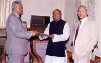 Exchanging greetings with Awami League leader Tofail Ahmed